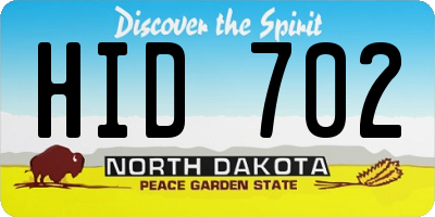ND license plate HID702