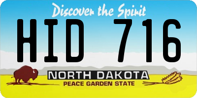 ND license plate HID716