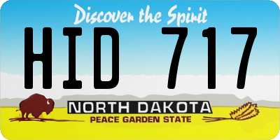 ND license plate HID717