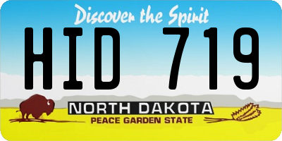ND license plate HID719