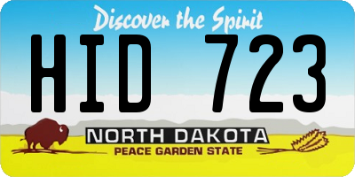 ND license plate HID723