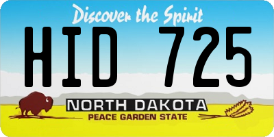 ND license plate HID725