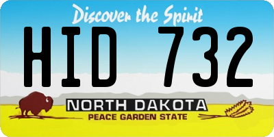 ND license plate HID732