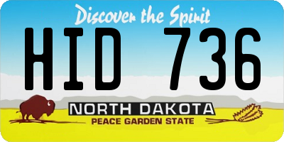 ND license plate HID736