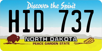 ND license plate HID737