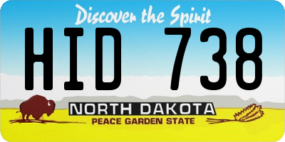 ND license plate HID738