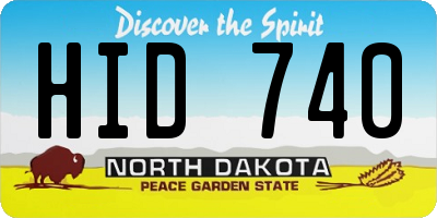 ND license plate HID740