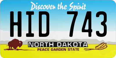 ND license plate HID743