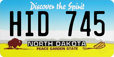 ND license plate HID745