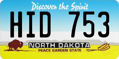 ND license plate HID753