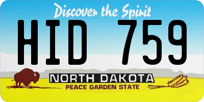 ND license plate HID759