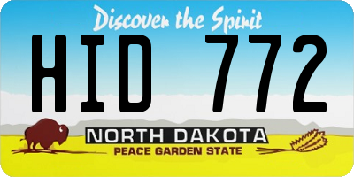 ND license plate HID772