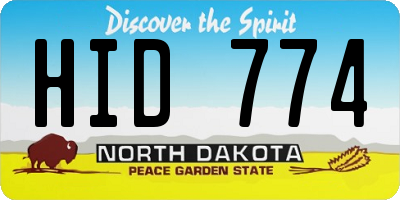 ND license plate HID774
