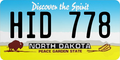 ND license plate HID778