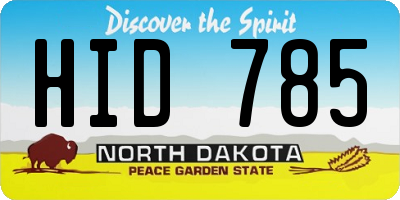 ND license plate HID785