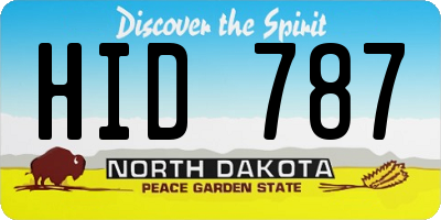 ND license plate HID787