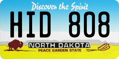 ND license plate HID808