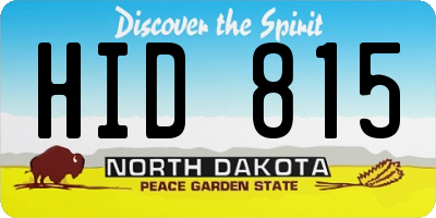 ND license plate HID815