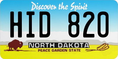 ND license plate HID820