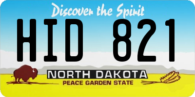 ND license plate HID821