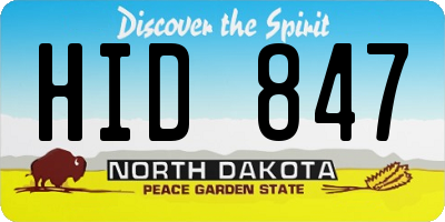 ND license plate HID847