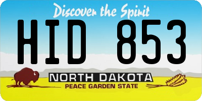 ND license plate HID853
