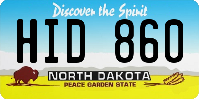 ND license plate HID860