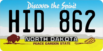 ND license plate HID862