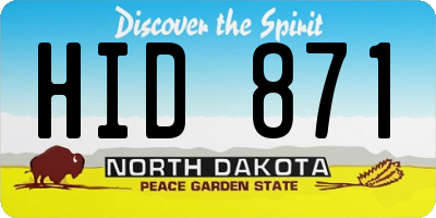 ND license plate HID871