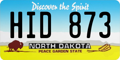 ND license plate HID873