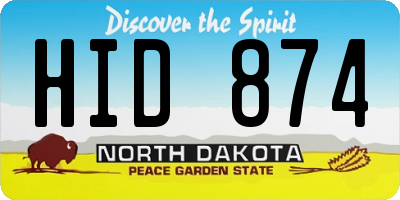 ND license plate HID874