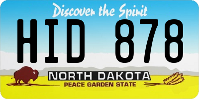 ND license plate HID878