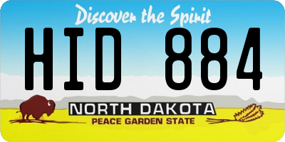 ND license plate HID884