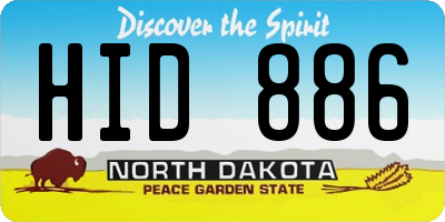 ND license plate HID886