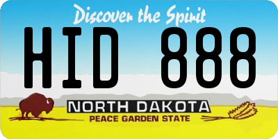 ND license plate HID888