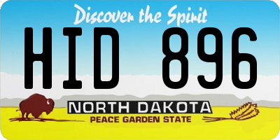 ND license plate HID896