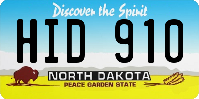 ND license plate HID910