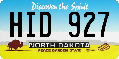 ND license plate HID927