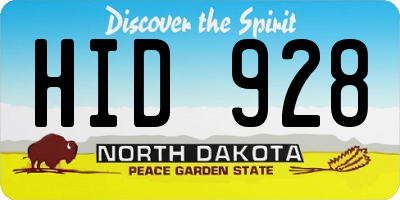 ND license plate HID928