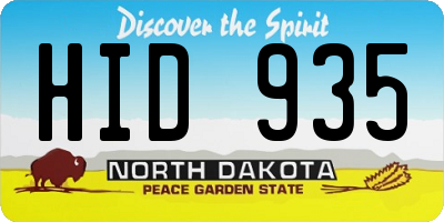 ND license plate HID935