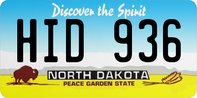 ND license plate HID936