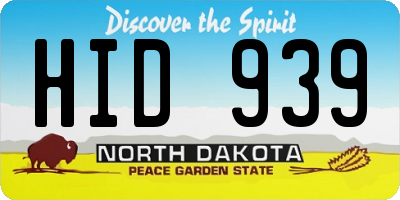 ND license plate HID939