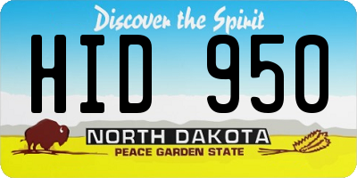 ND license plate HID950