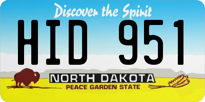 ND license plate HID951