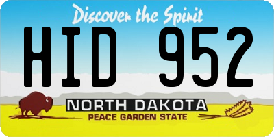 ND license plate HID952