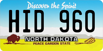 ND license plate HID960