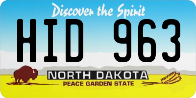 ND license plate HID963