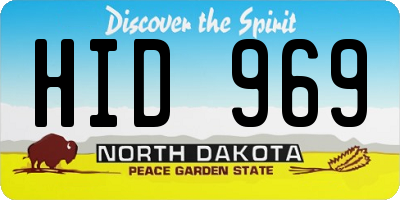 ND license plate HID969