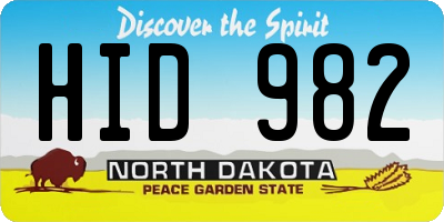 ND license plate HID982