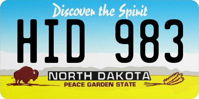 ND license plate HID983
